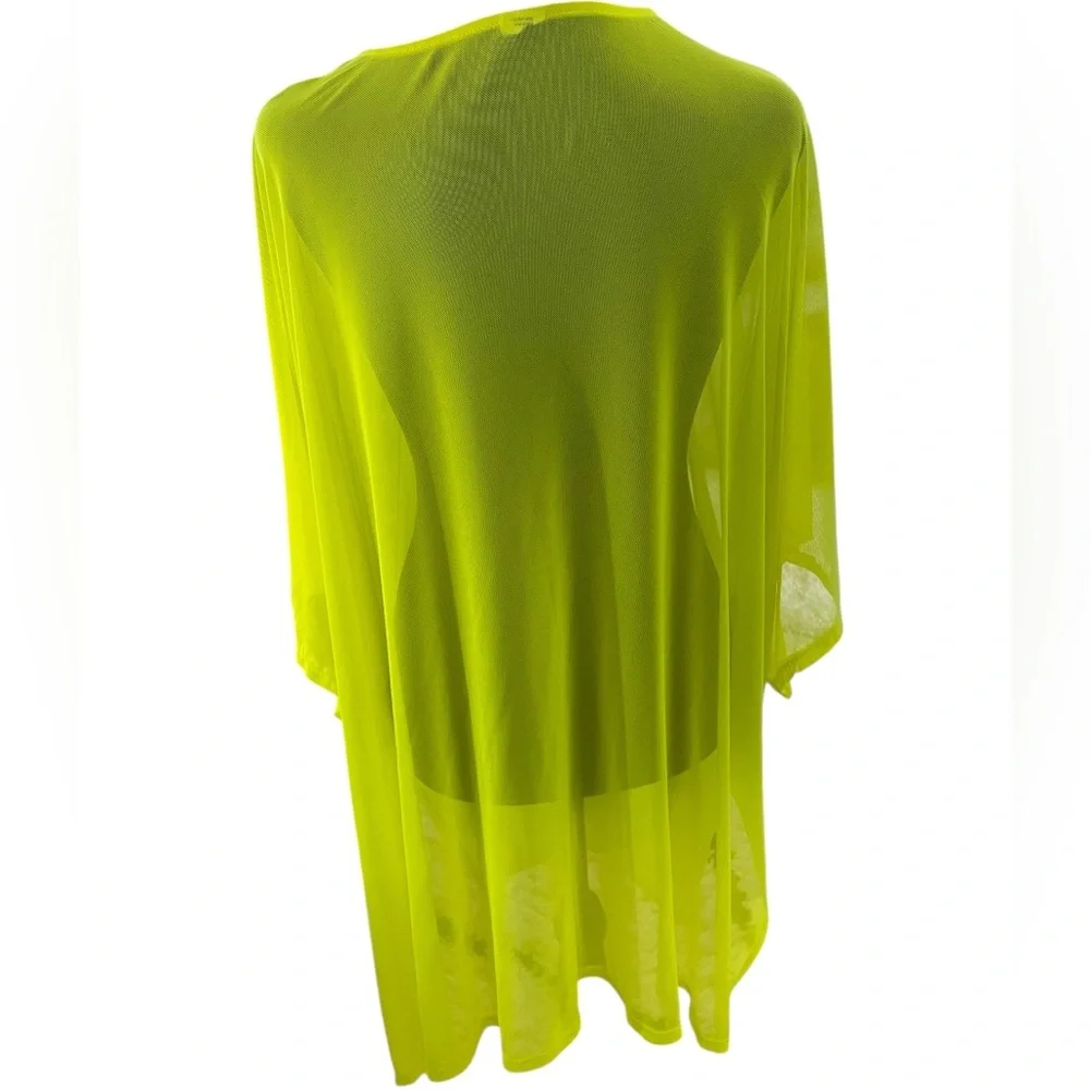 Neon yellow,green, kimono,flowing, sheer,swim cover Large,OS,New - Picture 4 of 5